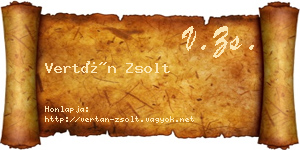 Vertán Zsolt névjegykártya
